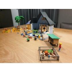 Playmobil dierenkliniek met konijnenhok en ren