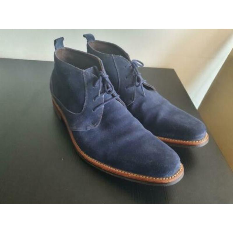 Floris van Bommel Blauwe Suede Dress Shoe maat 45, zgn