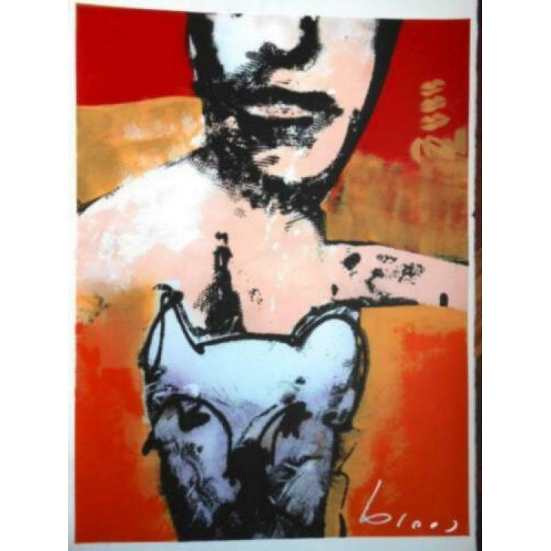 Herman Brood zeefdruk Man met hond. Opl.175.Gesigneerd/genum