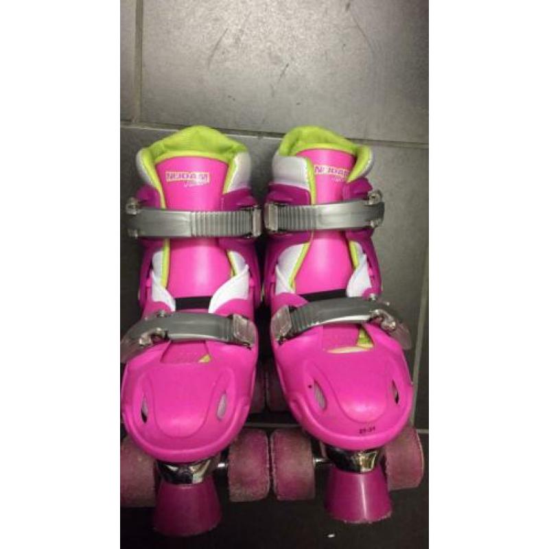 Nijdam rolschaatsen meisjes skates roze wit ZGAN