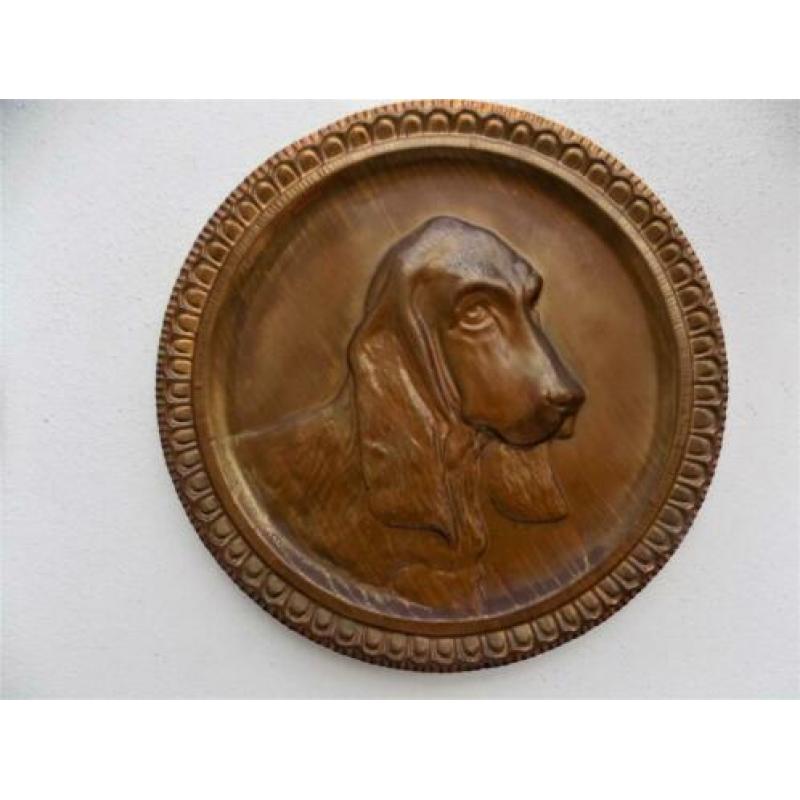 Wandbord made in Italy metaal hond paard decoratie vintage