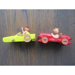 2 Stuks The flintstones Corgi autootjes 1982