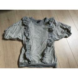 Gsus grijze sweater ruches mt 34