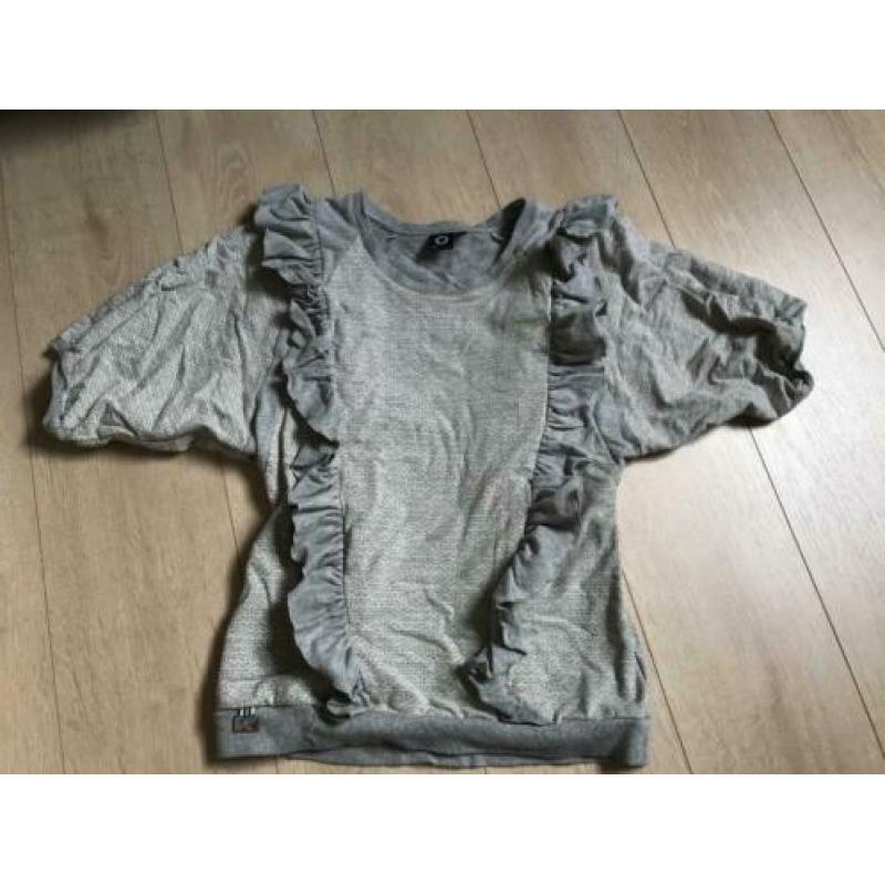 Gsus grijze sweater ruches mt 34