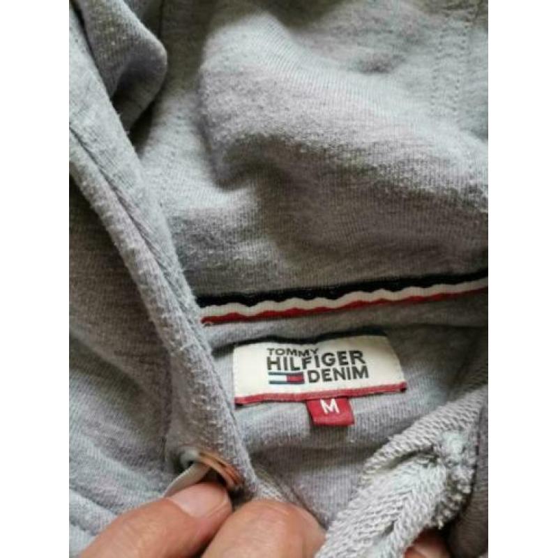 Tommy Hilfiger gave grijze dames hoody(trui) mt L ZGAN