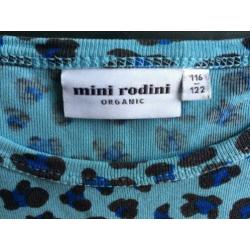 Mini Rodini tijgerprint jurkje maat 116/122 blauw lange mouw