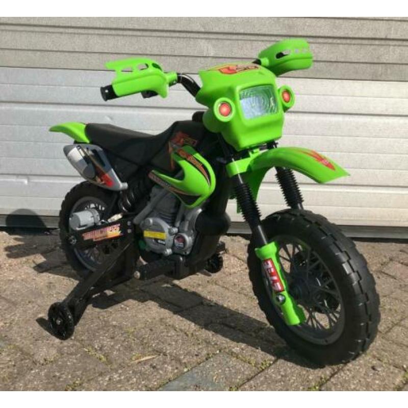 Kinder Kawasaki look Crossmotor 6v groen AANBIEDING