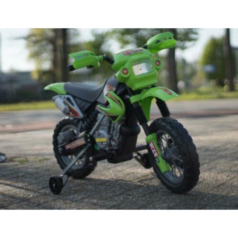 Kinder Kawasaki look Crossmotor 6v groen AANBIEDING