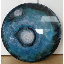 Resin Art abstract kunstwerk diameter 42 cm