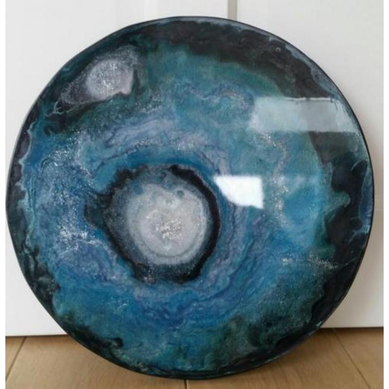 Resin Art abstract kunstwerk diameter 42 cm