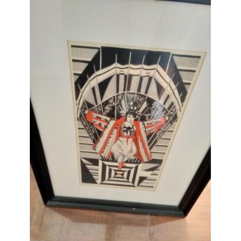 Art deco tekening van W Tetteroo uit 1980