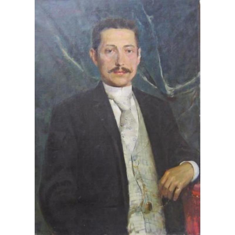 = 1890 = gesigneerd ==portret van een elegante man===1890=