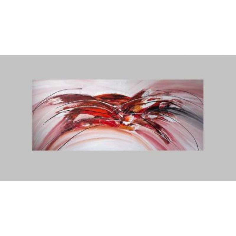 schilderij 7 rood abstract acrylverf 50x120 50 euro