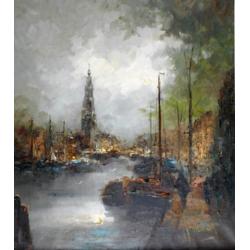 John Bévort (1917- 1996) - Stadsgezicht Amsterdam