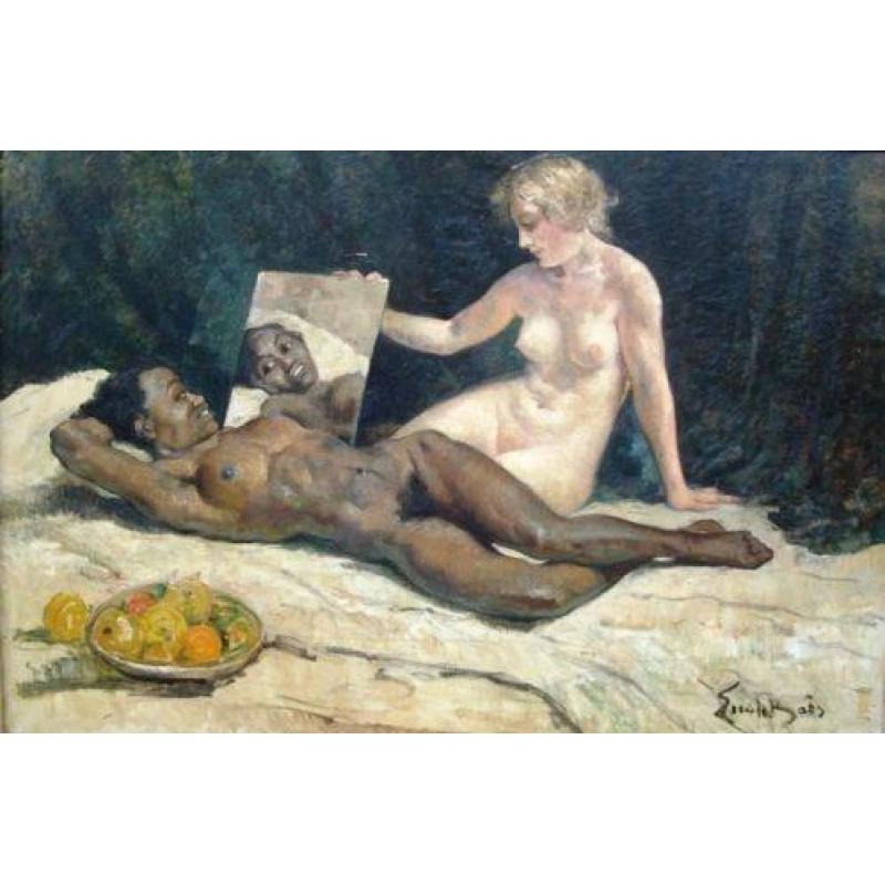 ==twee vrouwelijk naakten==EMILE BAES 1879-1954==130x200 cm