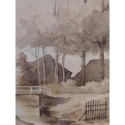 Aquarel Andre j de Groot 1909