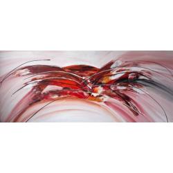 schilderij 7 rood abstract acrylverf 50x120 50 euro