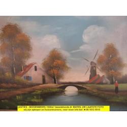 8930 schilderij paneel Visser molen - €35