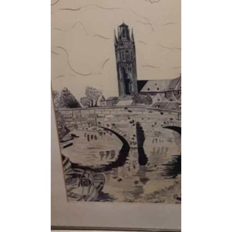 Orig. Tekening SINT CHRISTOFFEL KATHEDRAAL ROERMOND brug