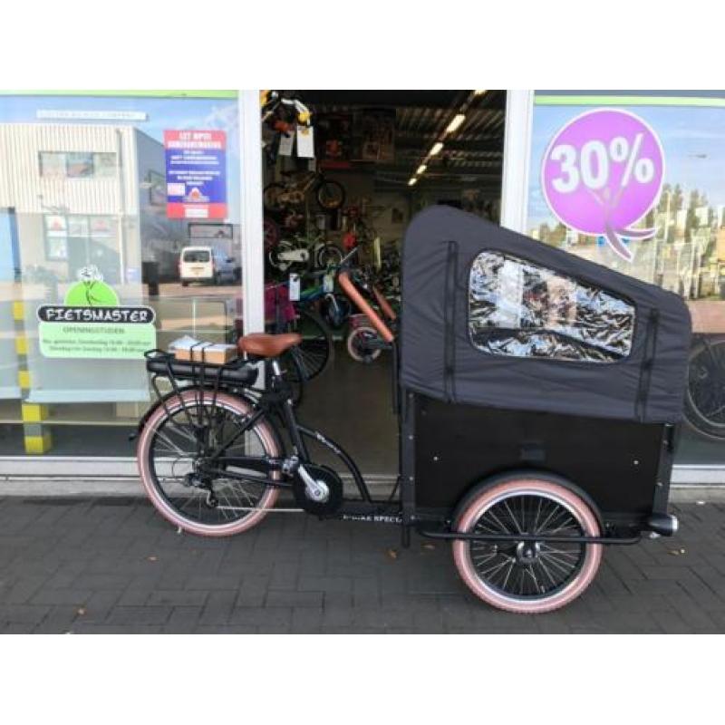 Troy Elektrische Bakfiets Mat Zwart 2018 + rijklaar OP=OP !!